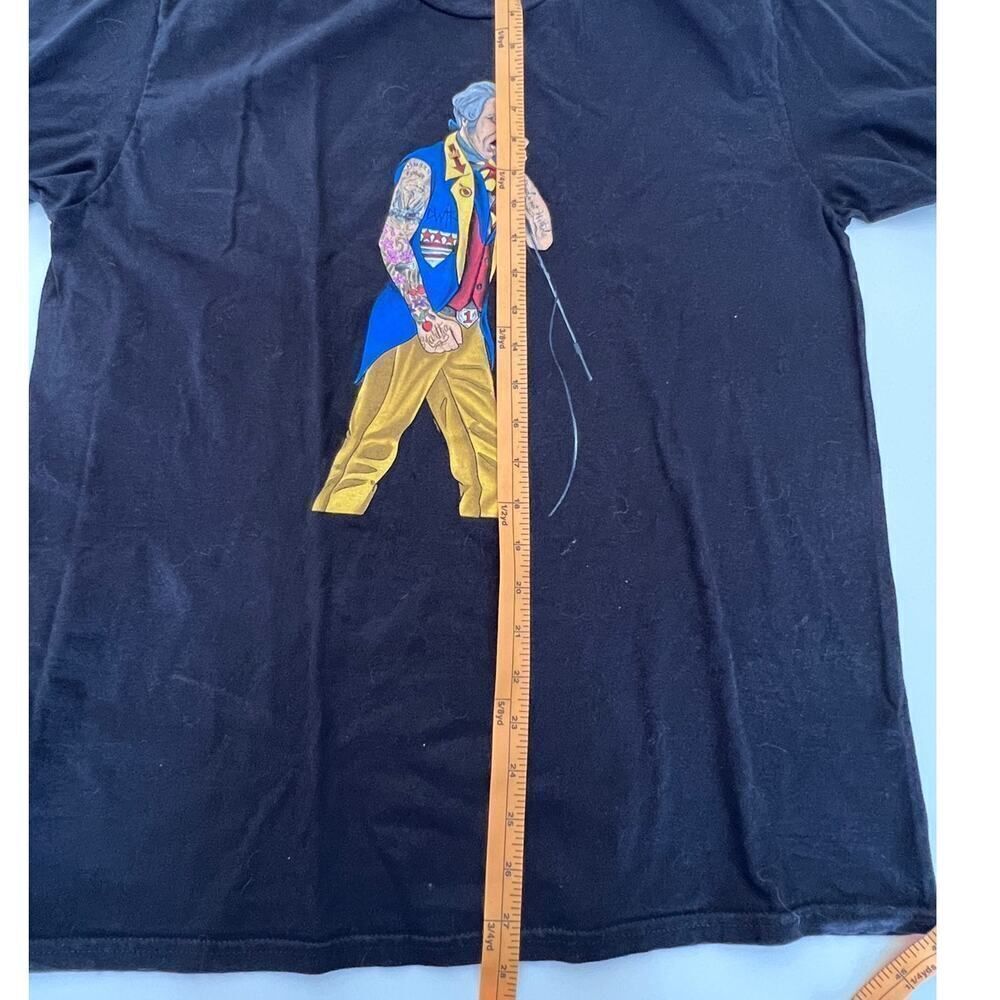 Port&Company Black Rocker George Washington Graphic Short Sleeve T-Shirt- M - Picture 8 of 9